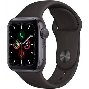 Apple Watch Series 5 40MM Space Gray Aluminum Case Black Sport Band